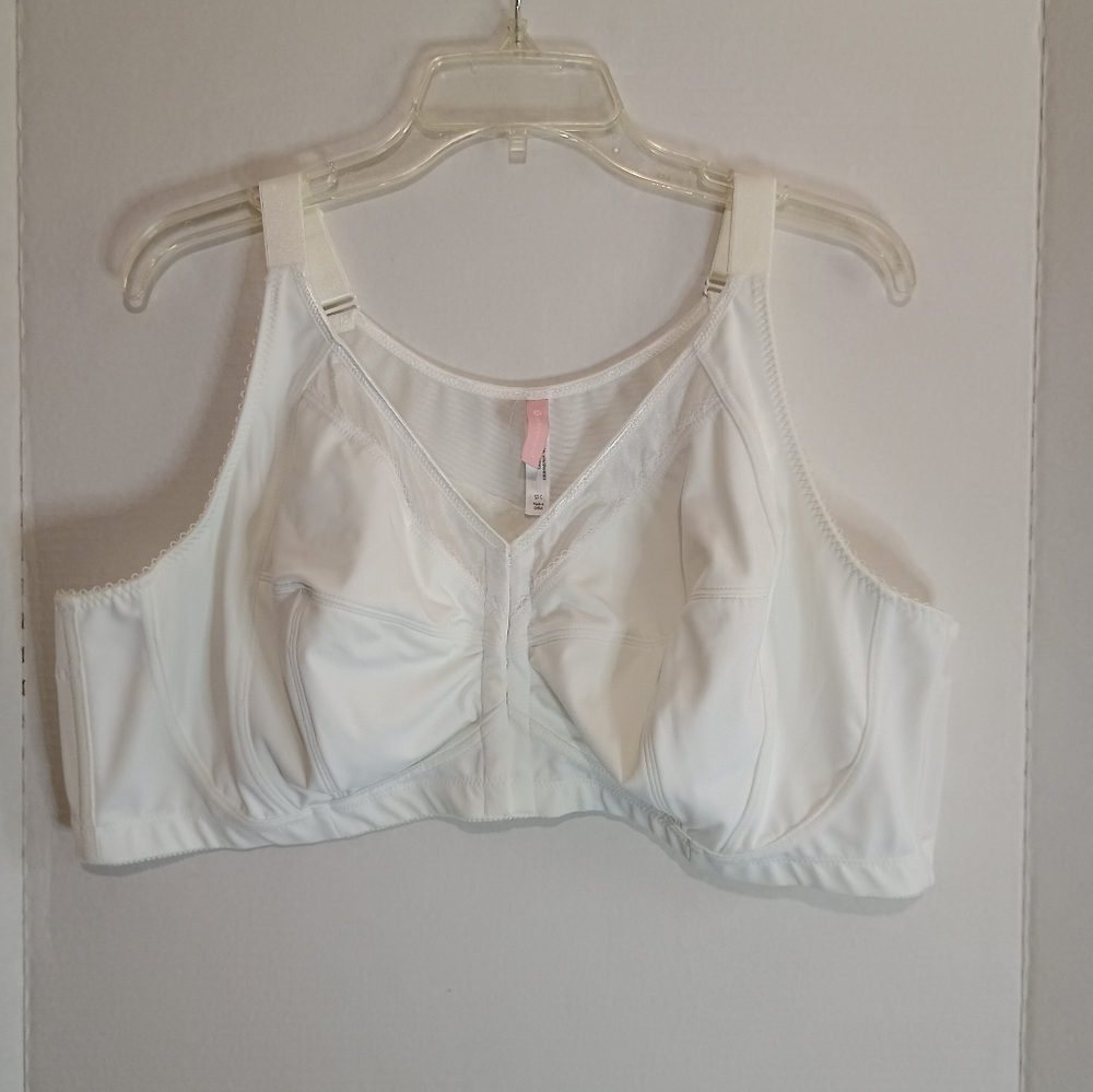 Comfort Choice White Full Coverage Bra Size 52C